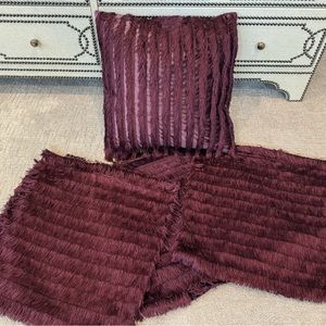 Z Gallerie Chloe 20x20 Plum Fringe Pillows (4 pieces)